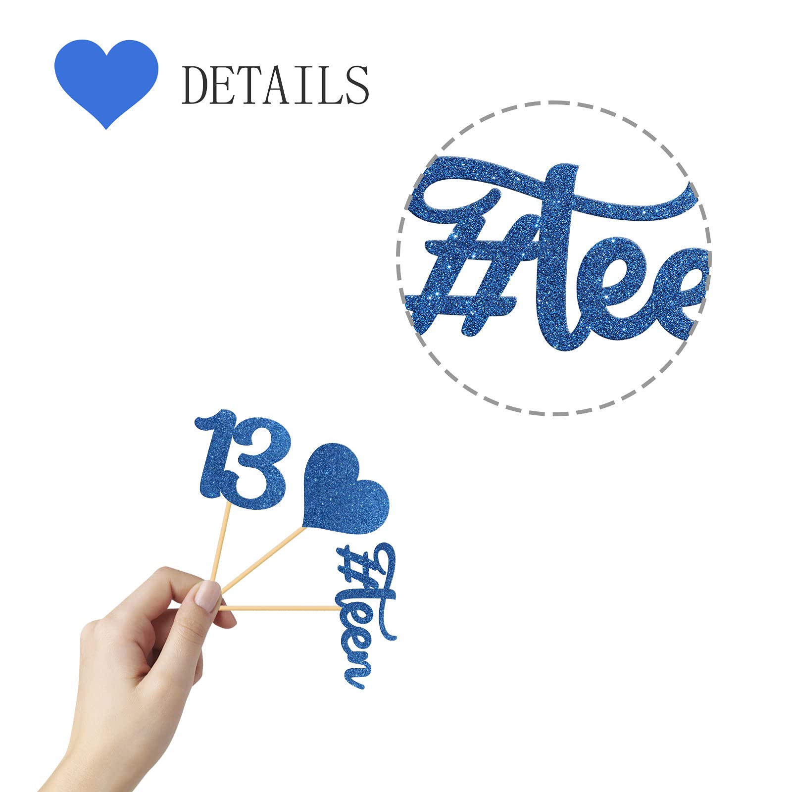 MonMon & Craft 24 Pcs 13th Birthday Cupcake Toppers - Teen 13 Cupcake Decorations for 13 Years Old Party - Perfect for Birthday Cakes, Desserts, and Celebration Events