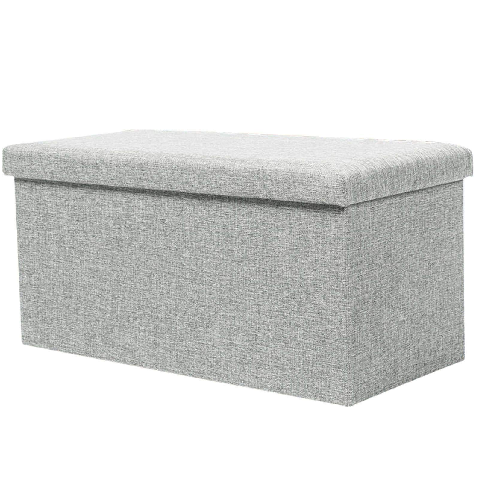 Multi-Purpose Storage Ottoman with Padded Seat - Foldable Footrest Stool, Shoe Bench & Toy Organizer (40x25x25cm/16x10x10inch) - Perfect for Living Room, Bedroom, Office & Entryway Storage Solutions