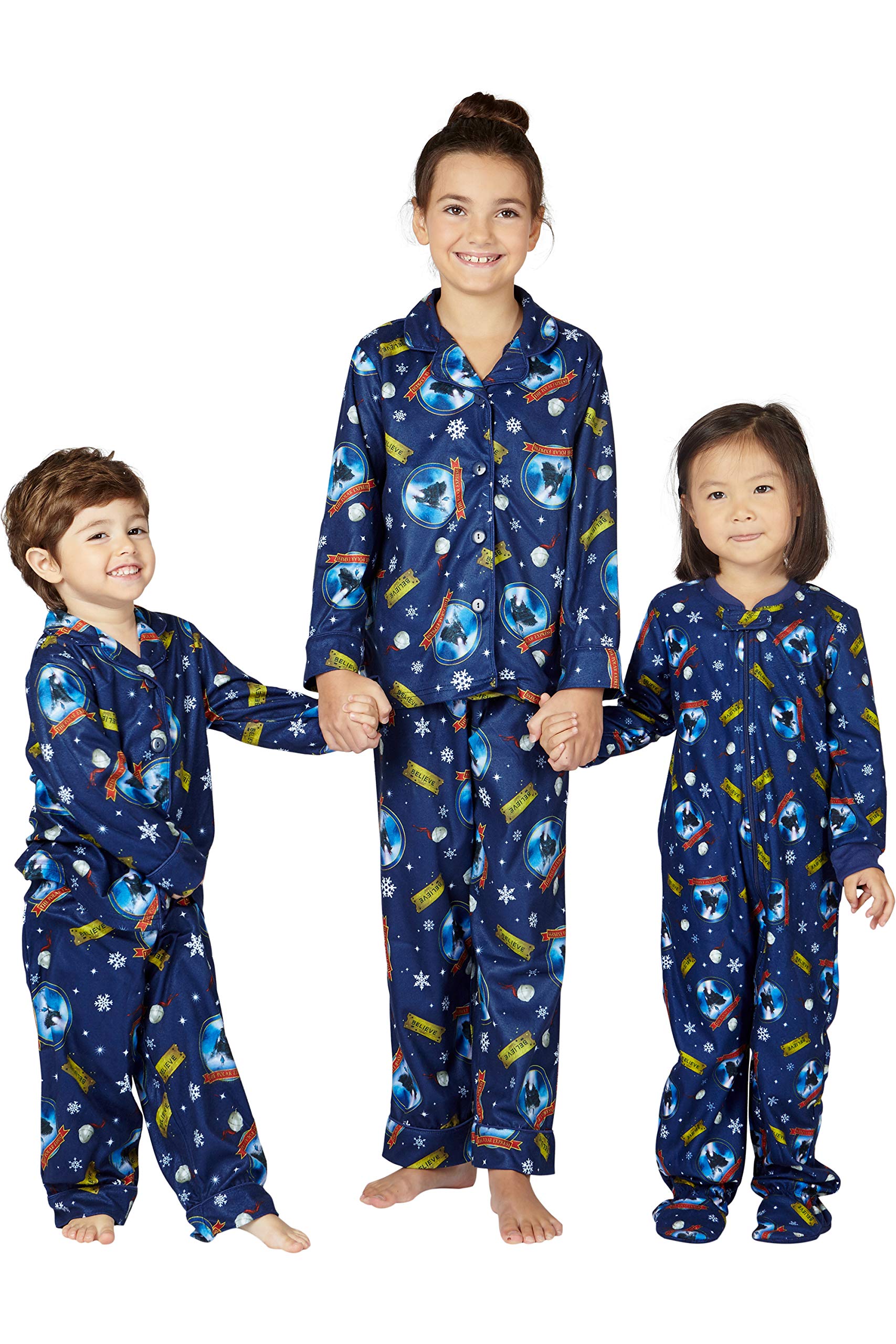 The Polar Express Kids' Button-Front Pajama Set - Cozy Christmas Pajamas for Boys & Girls | Perfect for Holiday Movie Nights & Christmas Morning