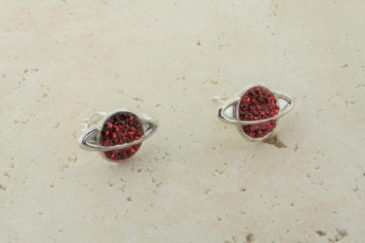 Saturn Stud Earrings Pink - Trendy Dainty Jewelry for Women - Perfect for Parties, Dates & Everyday Wear