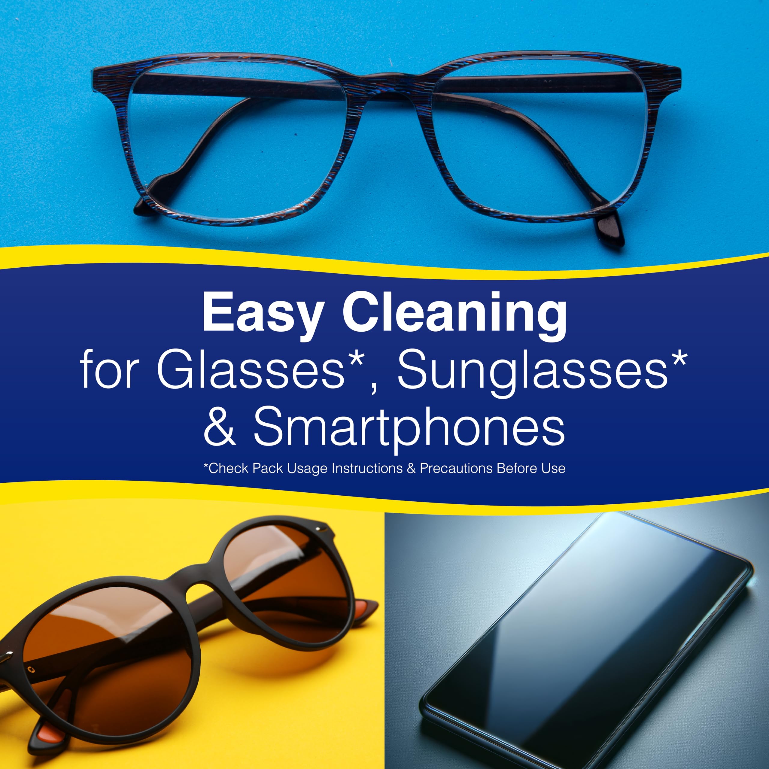 ClearWipe Microfiber Lens Cleaner with Isopropyl Alcohol - 40 Pre-Moistened Wipes for Glasses, Camera Lenses & Electronics - Streak-Free Cleaning Solution for Eyeglasses, Smartphones & Screens