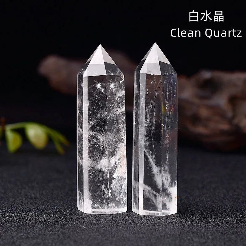 Natural Green Moss Agate Crystal Point - 60-70mm Transparent Quartz Stone for Home Decor, Feng Shui, Jewelry Making & Healing Meditation (1PC)