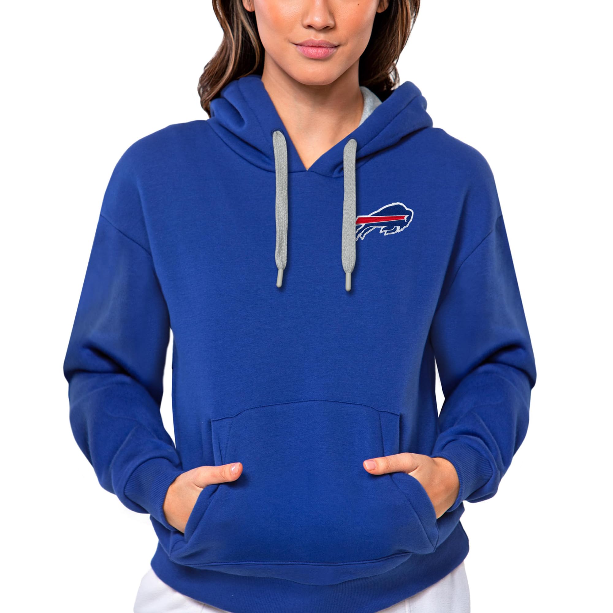 Antigua Women's NFL Victory Pullover Hoodie - Comfortable Fleece Sweatshirt for Football Fans, Game Day Outfit, Casual Winter Wear