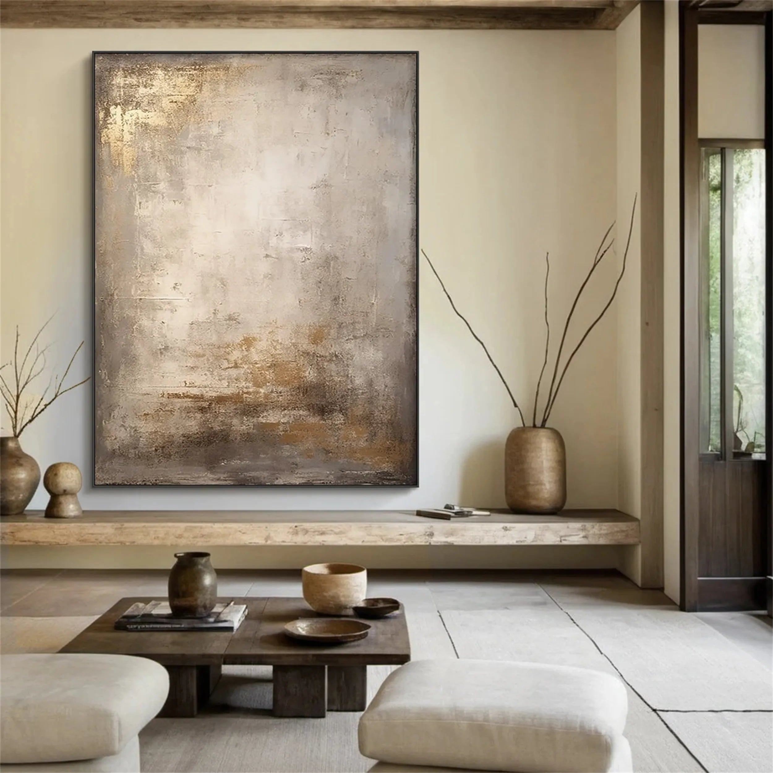 Custom Size Abstract Painting #AB 099 - Handmade Modern Wall Art for Living Room, Bedroom & Office Decor