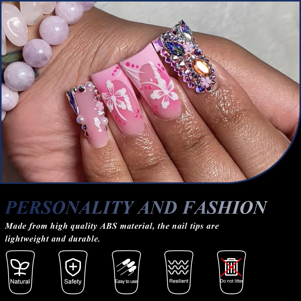 Premium 120Pcs Clear Curved Duck Nail Tips - Full Cover Acrylic False Nails for Extensions, 12 Sizes Wide Short French Fake Nails - Perfect for Home DIY Manicure, Nail Art & Salon Professional Use