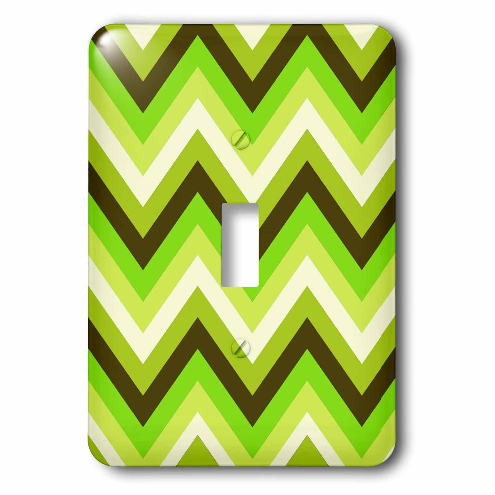 3dRose Green Apple Chevron Pattern Modern Light Switch Cover - Stylish Home Decor for Living Room, Bedroom & Office