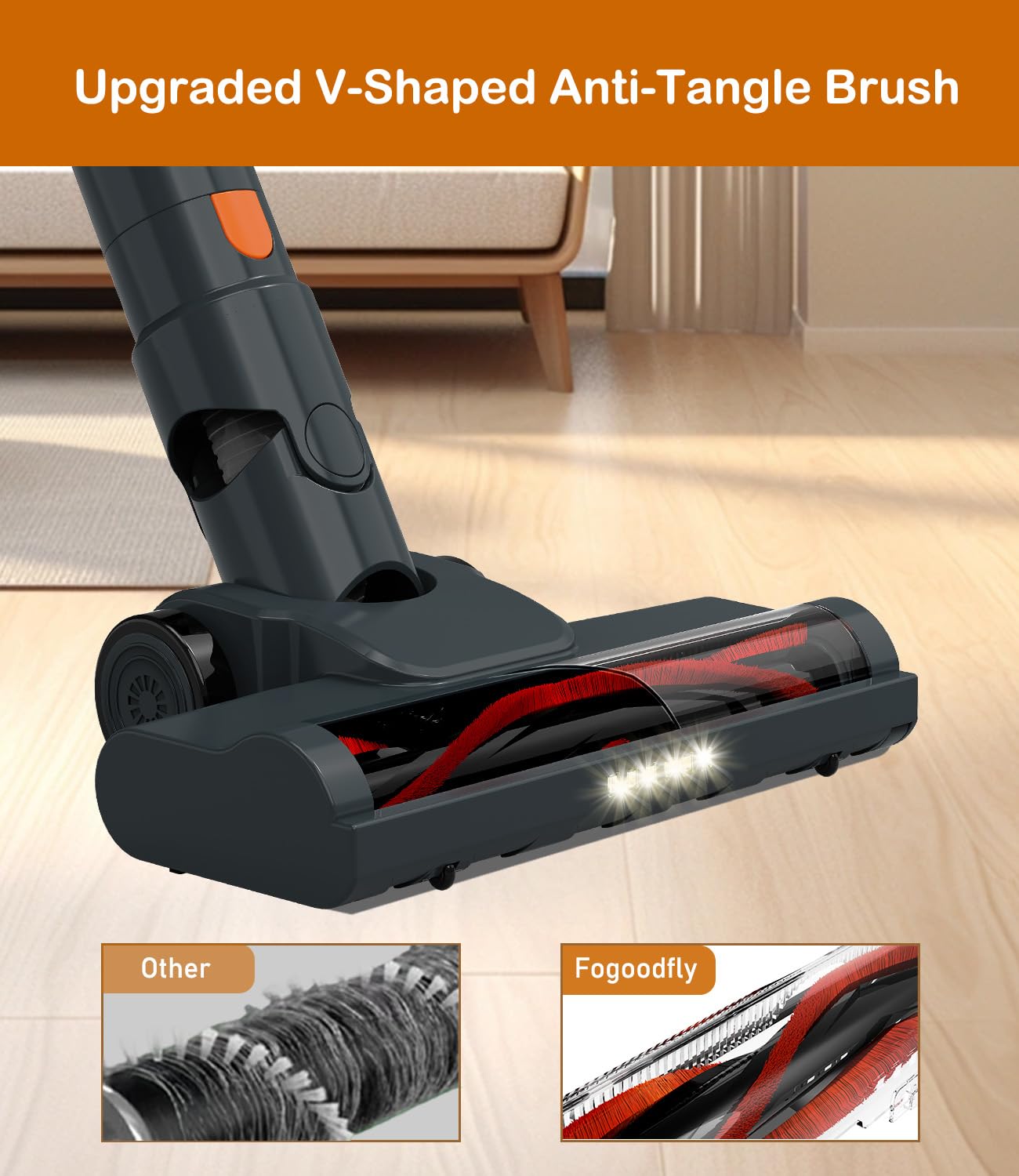 Powerful 30Kpa Cordless Stick Vacuum Cleaner for Home - 6-in-1 Lightweight Design with Removable Battery & 35Min Runtime - Ideal for Hardwood Floors, Carpets & Pet Hair Cleaning - Perfect for Quick Cleanups & Pet Owners
