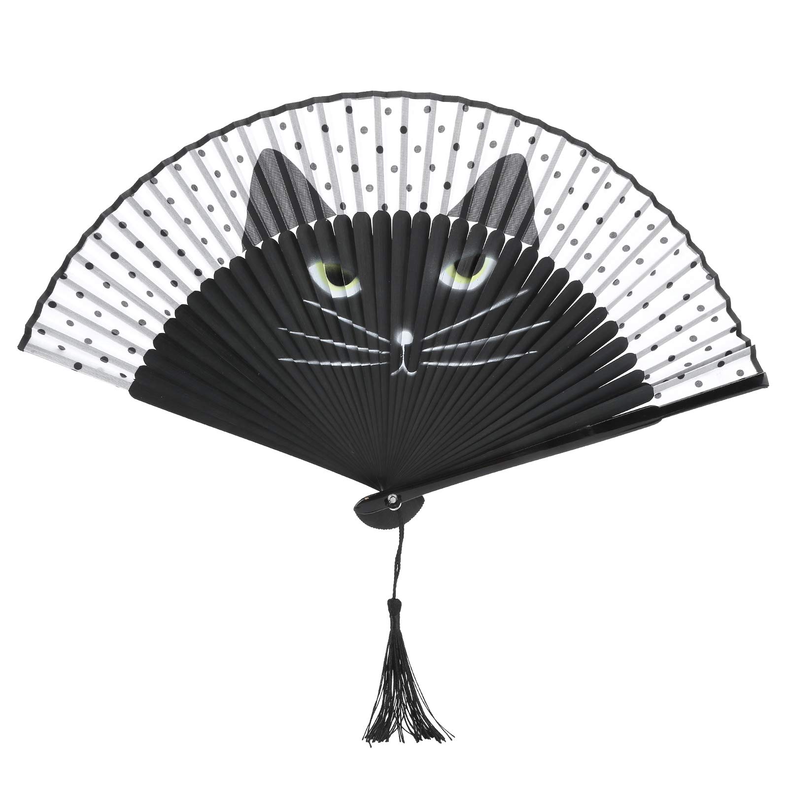 ZPSHYD Cartoon Cat Kung Fu Bamboo Folding Fan with Inkjet Design - Includes Storage Bag | Perfect for Birthday, Christmas Gifts & Festival Decorations | Great for Cosplay, Martial Arts Practice & Summer Cooling