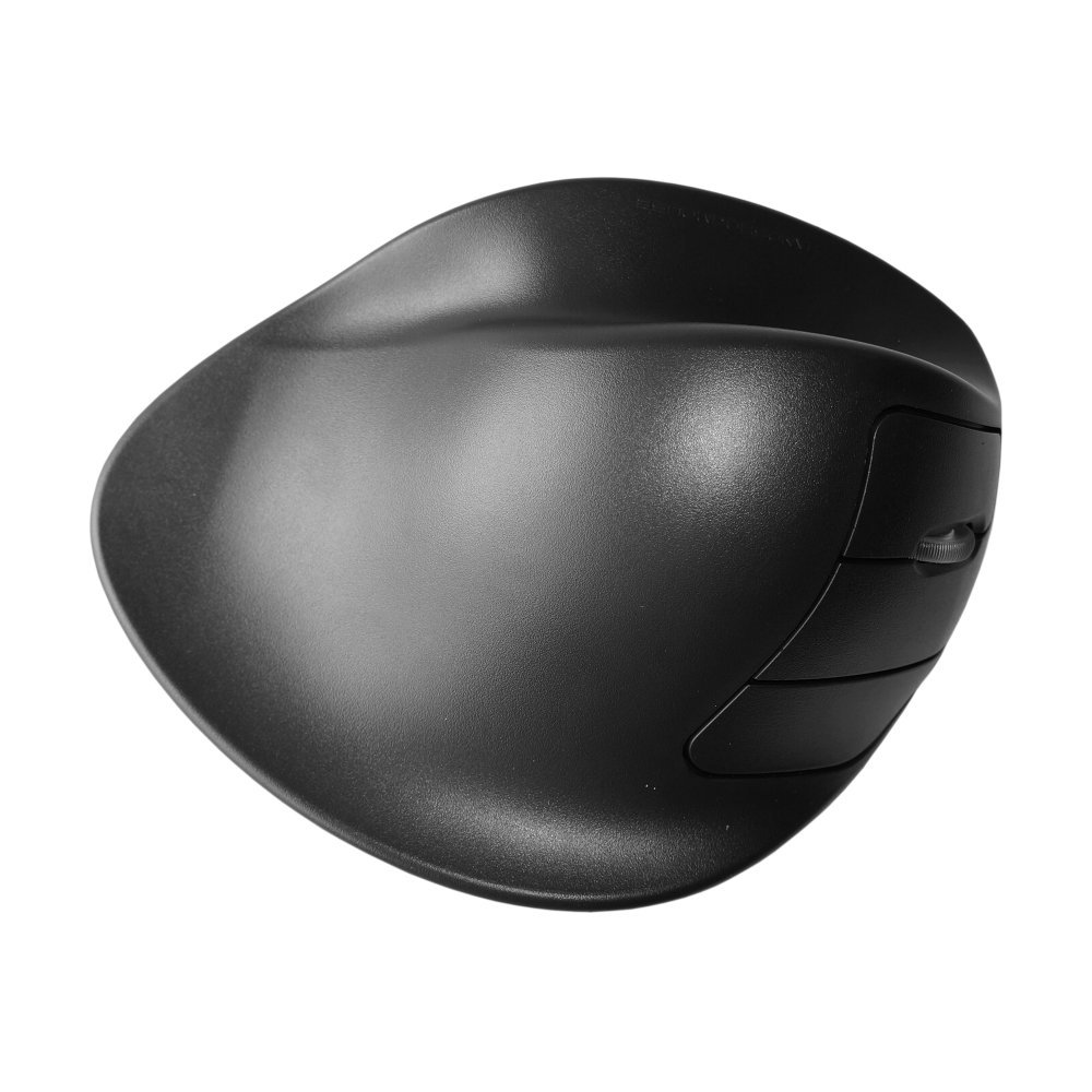 Hippus L2UB-LC Wireless Ergonomic Vertical Mouse for Right Hand - Large Black Light Click Handshoe Mouse - Perfect for Office Work, Gaming & Carpal Tunnel Relief