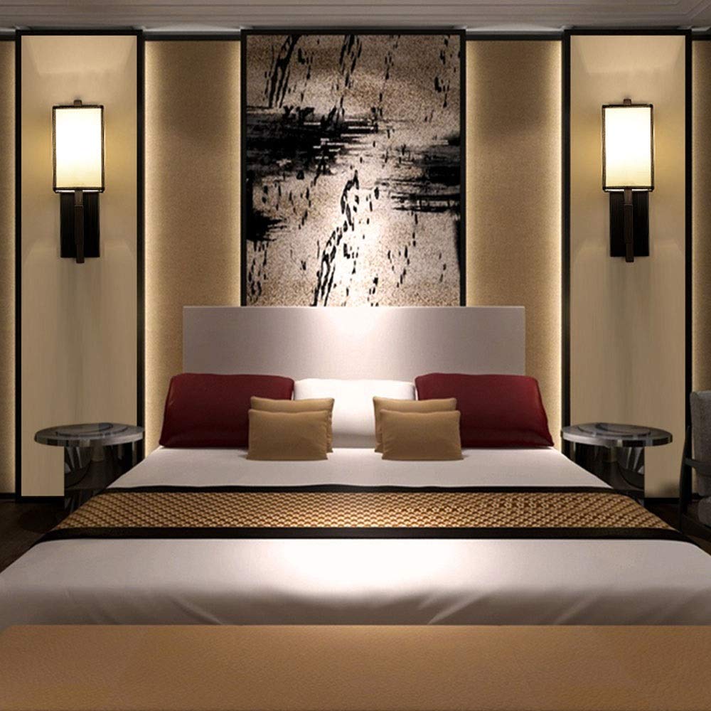 Chinese Style Wall Mounted LED Light - Modern Minimalist Bedroom Bedside Lamp, Eye Protection Wall Lamp for Hotel, Villa, Bar & Restaurant - Perfect for Ambient Lighting in Living Rooms, Hallways and Commercial Spaces