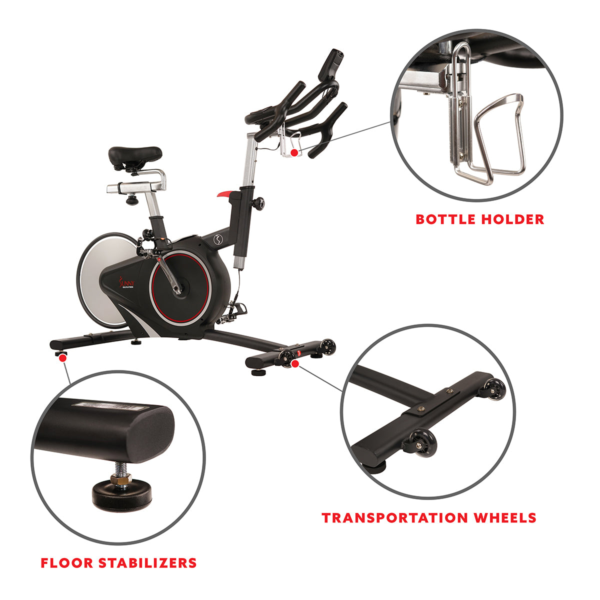 Magnetic Rear Belt Drive Stationary Exercise Bike with LCD Monitor & Cadence Sensor - 350 lbs Weight Capacity for Home Gym, Cardio Workout & Indoor Cycling Training