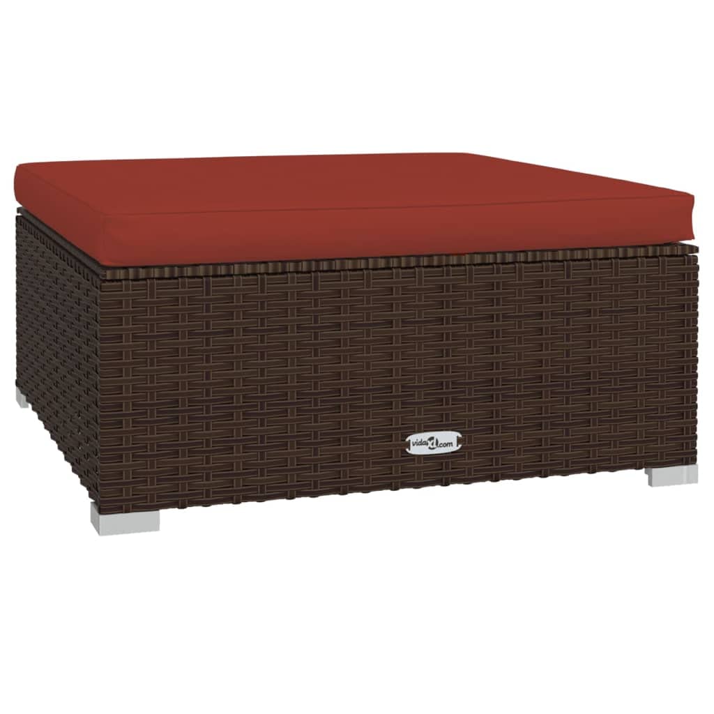 vidaXL 11-Piece Patio Lounge Set - Outdoor Garden Furniture with Cushions, Brown Poly Rattan Sectional Sofa for Backyard, Poolside & Terrace Relaxation