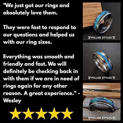 6mm Tungsten Abalone & Silver Opal Rings for Men & Women | Green Opal Wedding Bands, Unique Abalone Shell Engagement Rings | Perfect for Weddings, Anniversaries & Gifts