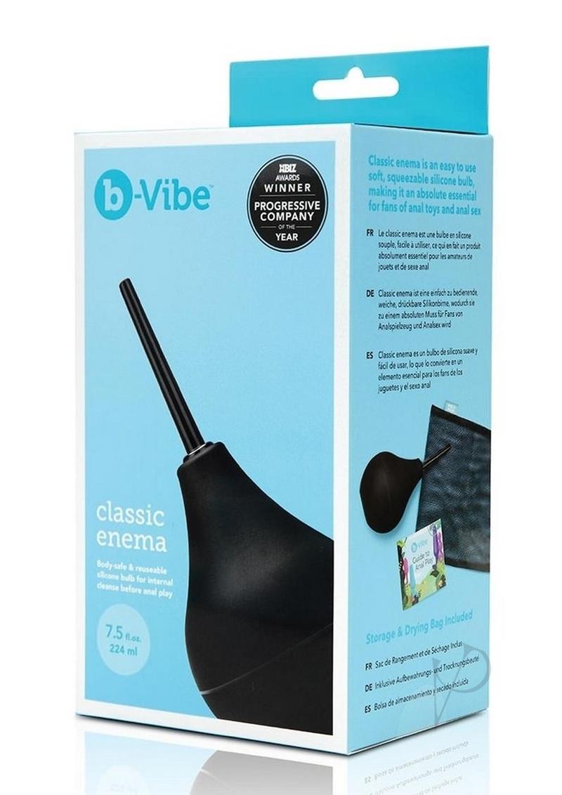 B Vibe Classic Enema Kit - Premium Anal Cleansing System for Men & Women | Black | Perfect for Colon Cleansing, Pre-Play Preparation & Wellness Routine