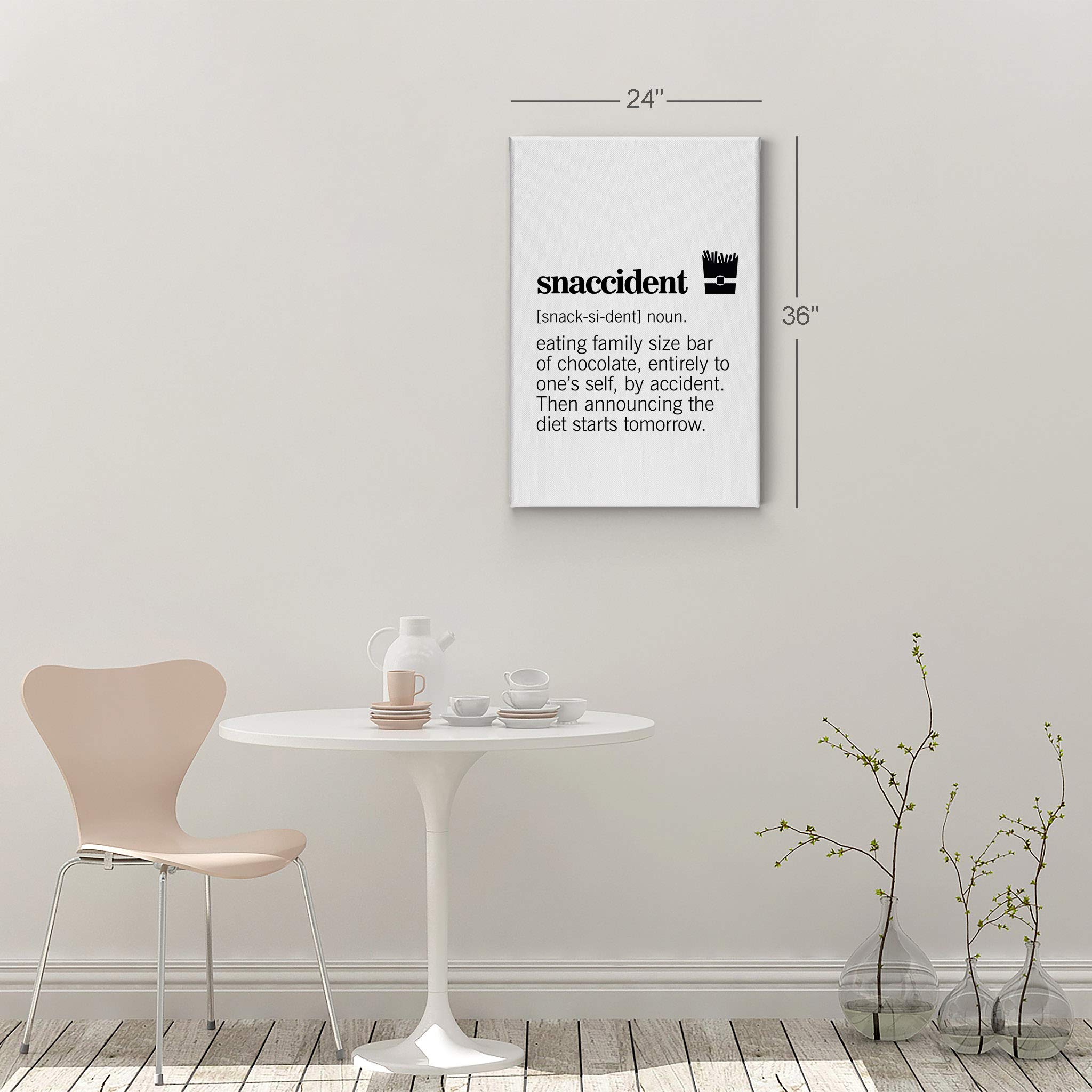 Funny Snaccident Definition Canvas Wall Art - Kitchen & Dining Room Decor, Farmhouse Style, Modern Housewarming Gift (36x24 Inch) | Perfect for Restaurants, Cafes & Home Decor