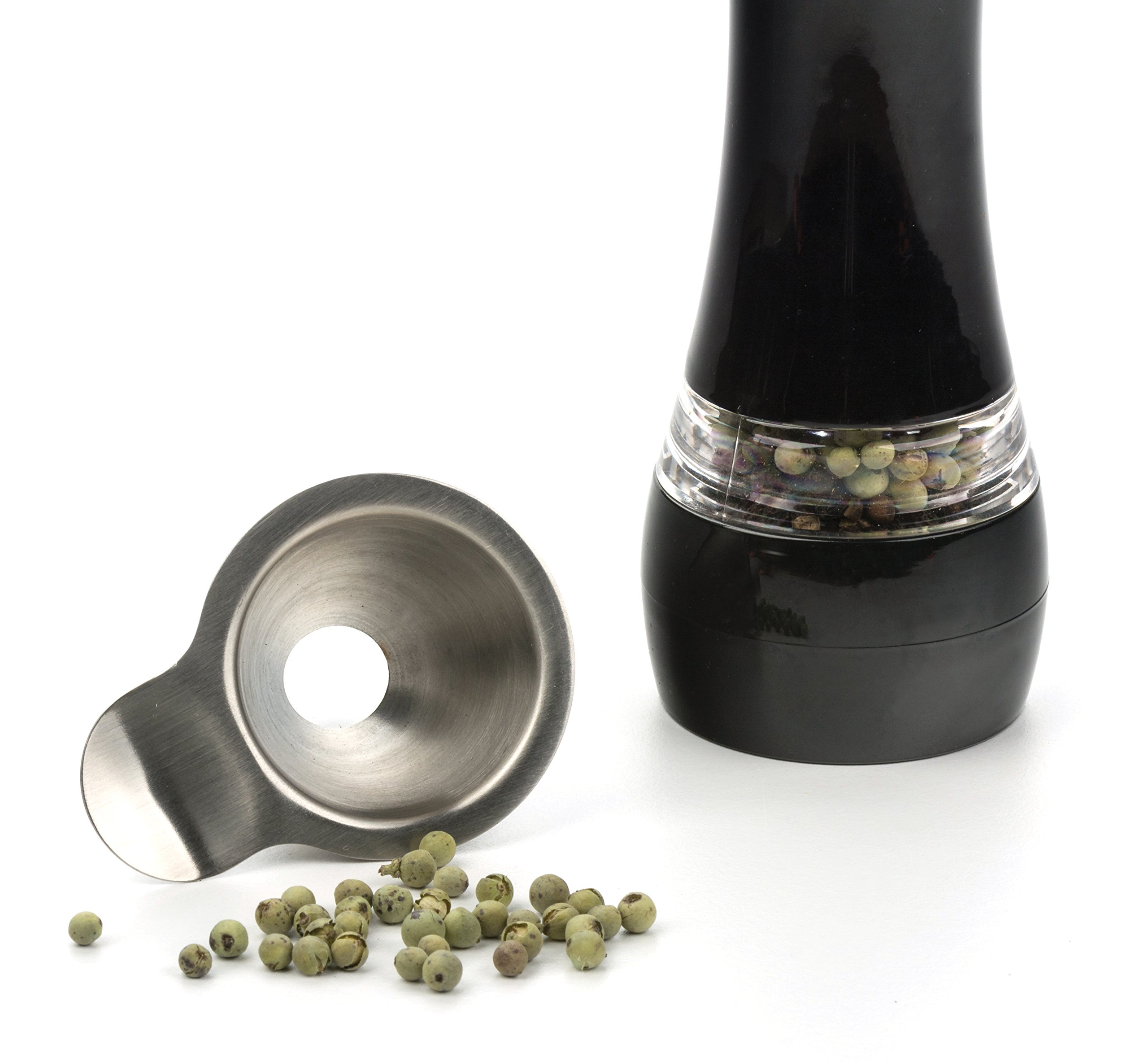 RSVP International Endurance Collection Stainless Steel Kitchen Spice Jar & Oil Bottle Funnel - Dishwasher Safe with Angled Spout for Easy Pouring | Perfect for Cooking, Baking & Meal Prep