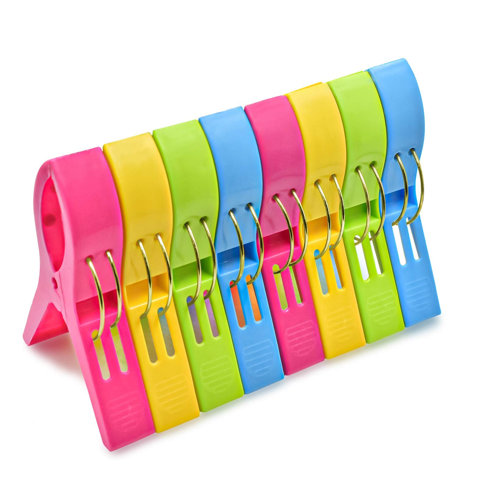 Beach Towel Clips - 8 Pack Chair & Towel Holders for Outdoor Use