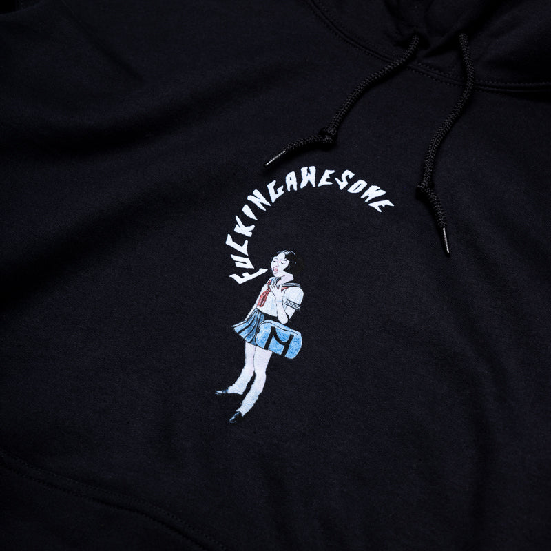 Awesome Mouth Girl Hoodie - Black | Trendy Women's Graphic Pullover Sweatshirt | Perfect for Casual Wear, Street Style & Gifts