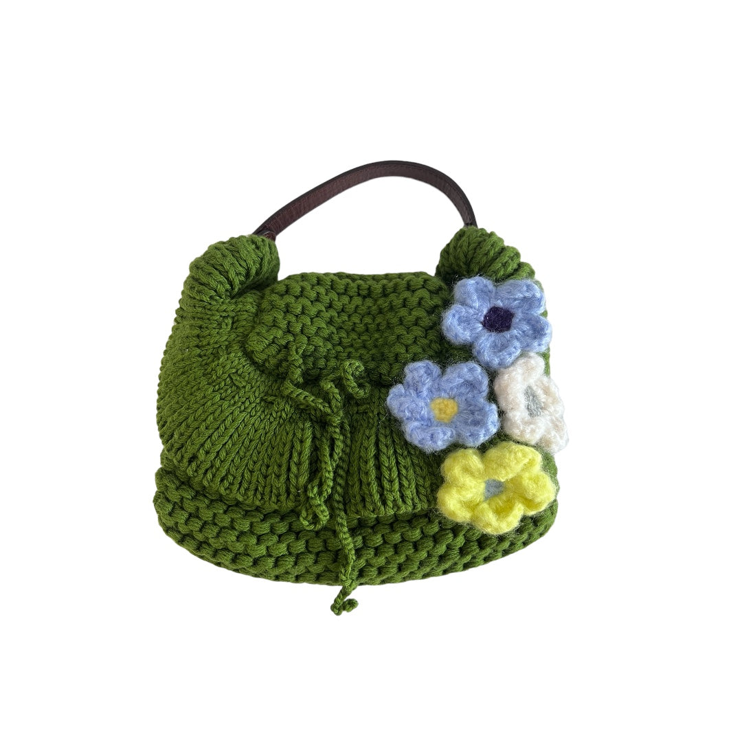 Fendi Green Wool Knit Mini Bag - Stylish & Luxurious Crossbody Purse for Women | Perfect for Parties, Dates & Everyday Use