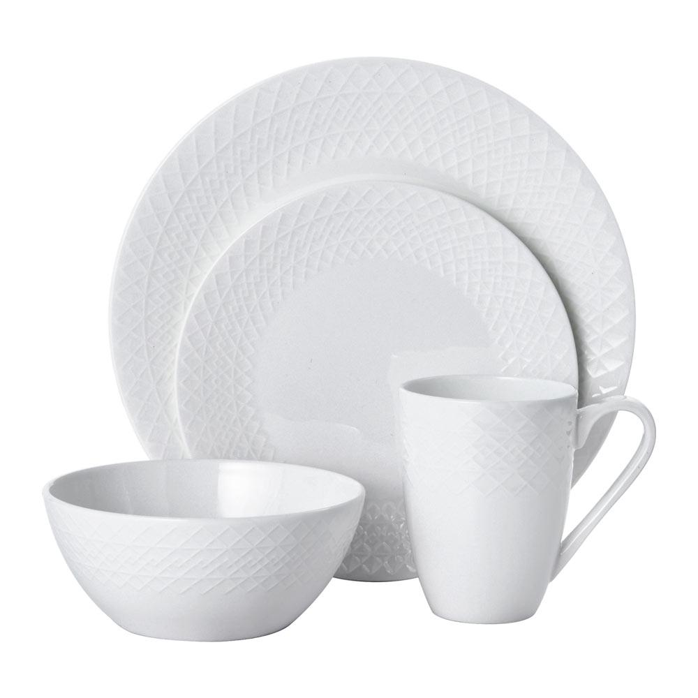 Jenna 16-Piece Dinnerware Set - Service for 4 People | Elegant Porcelain Dinner Plates, Bowls & Mugs | Perfect for Family Dinners, Entertaining Guests & Holiday Meals