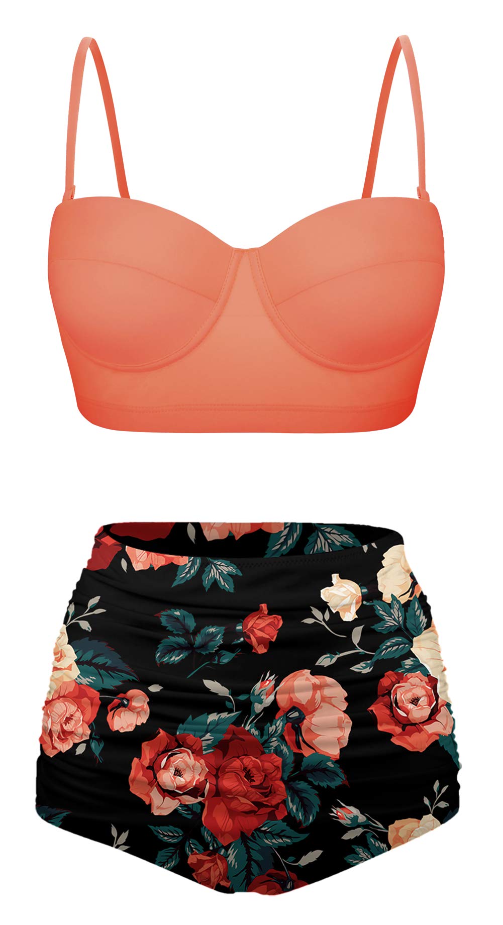 Vintage Polka Dot High Waisted Bikini Set for Women - Retro Swimwear Two Piece Bathing Suit with Adjustable Straps | Perfect for Beach Vacation, Pool Party & Summer Fashion