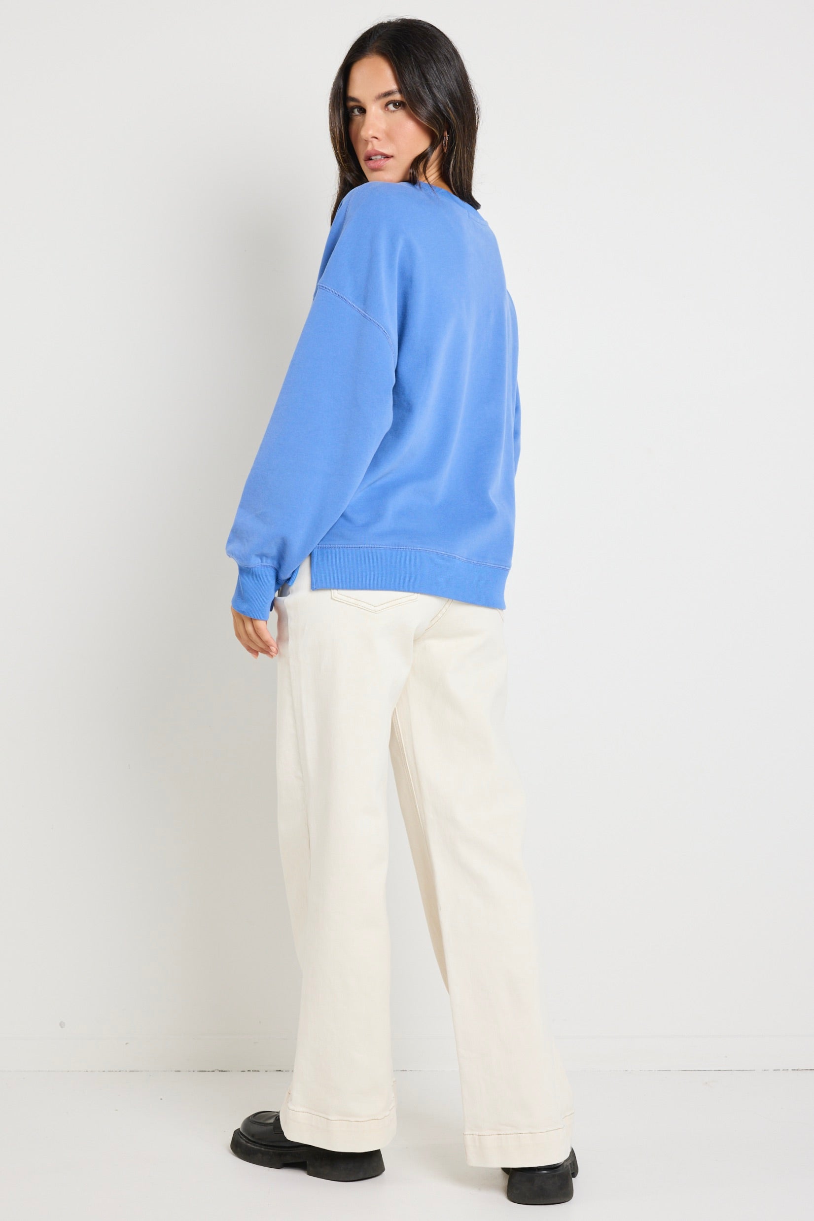 RE:UNION Label Daylight Mid Blue Sweatshirt - Comfortable Casual Pullover for Men & Women | Perfect for Streetwear, Lounge & Everyday Wear