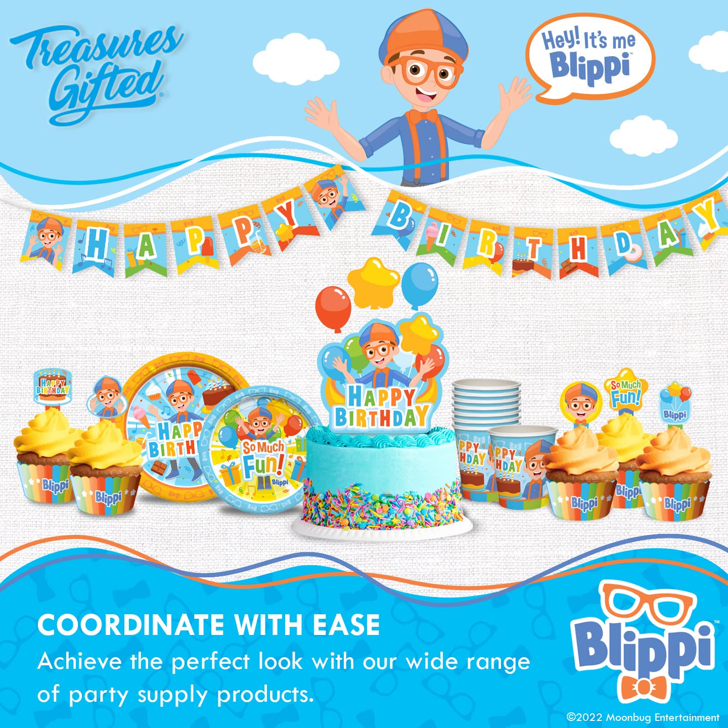 Officially Licensed Blippi Cake Topper Set - Blippi Birthday Party Decorations for Cakes - Fun Blippi Themed Cake Toppers & Party Supplies - Perfect for Kids Birthday Cakes & Celebrations