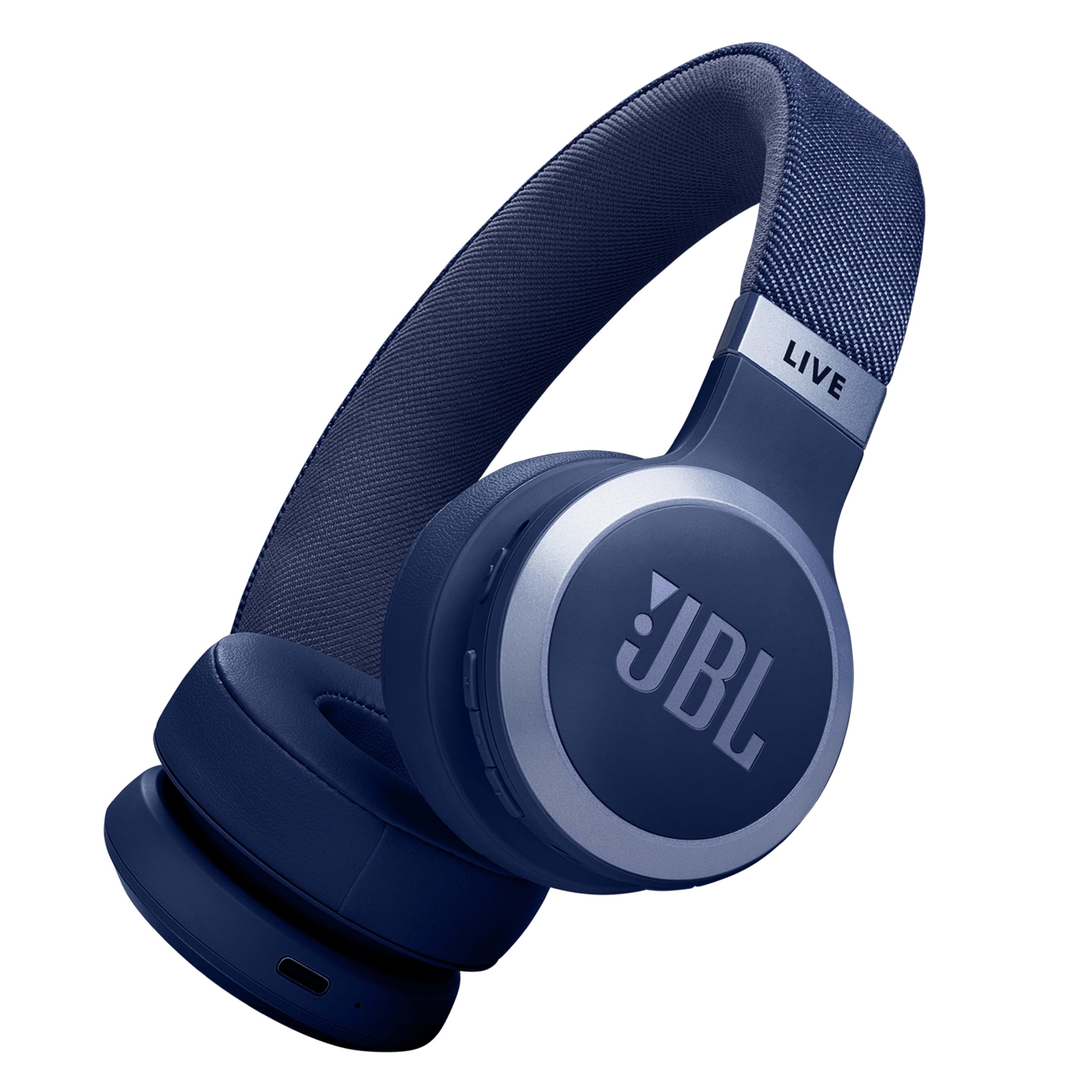JBL Live 670NC Wireless Bluetooth Headphones with Active Noise Cancelling, 65-Hour Battery Life, On-Ear Comfort - Perfect for Travel, Work & Music Lovers (Blue)
