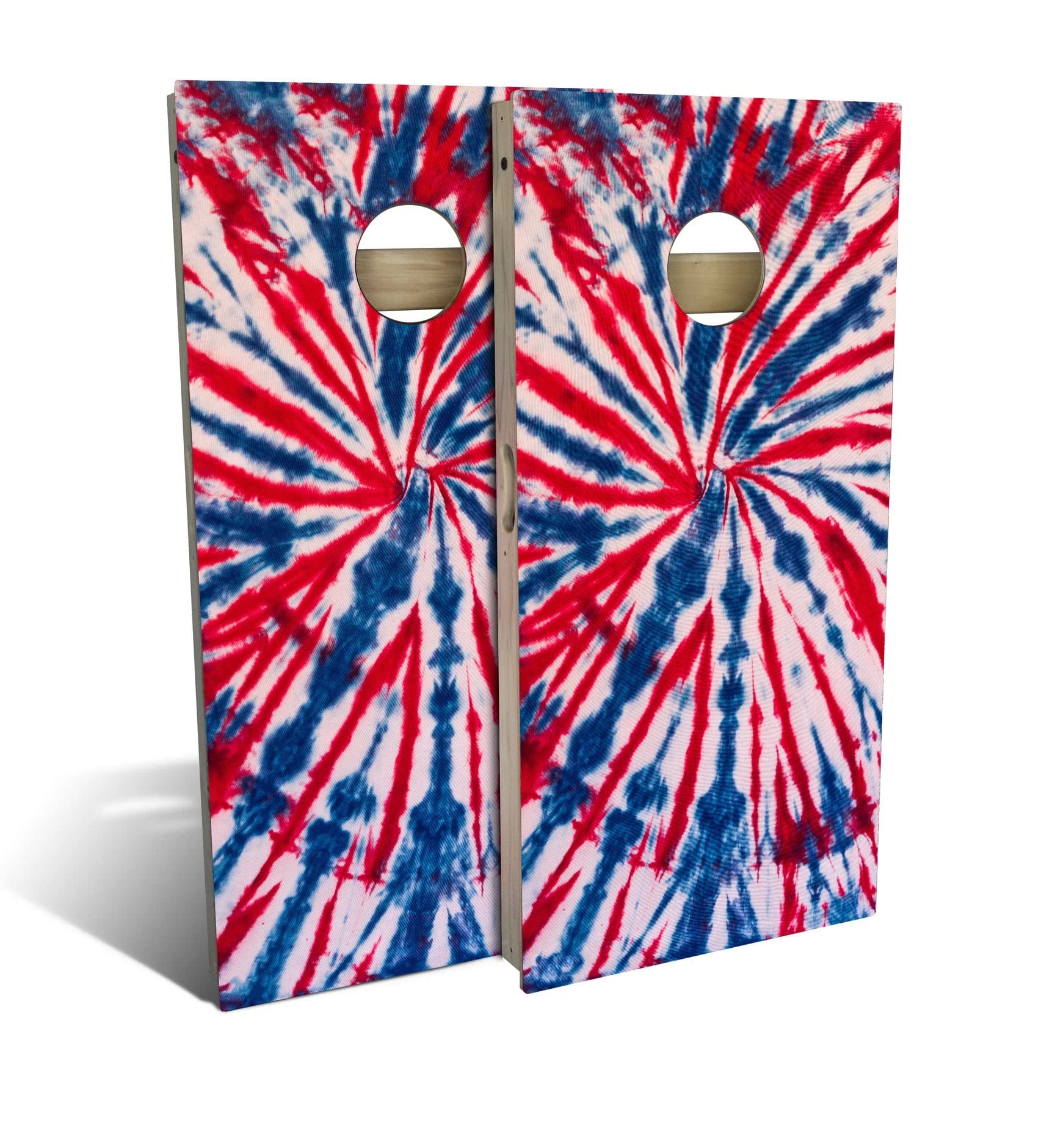 Skip's Garage White and Blue Cornhole Board Set - Regulation Size Bean Bag Toss Game with 2 Boards & 8 All-Weather Bags - Perfect for Backyard BBQs, Tailgating, and Outdoor Parties