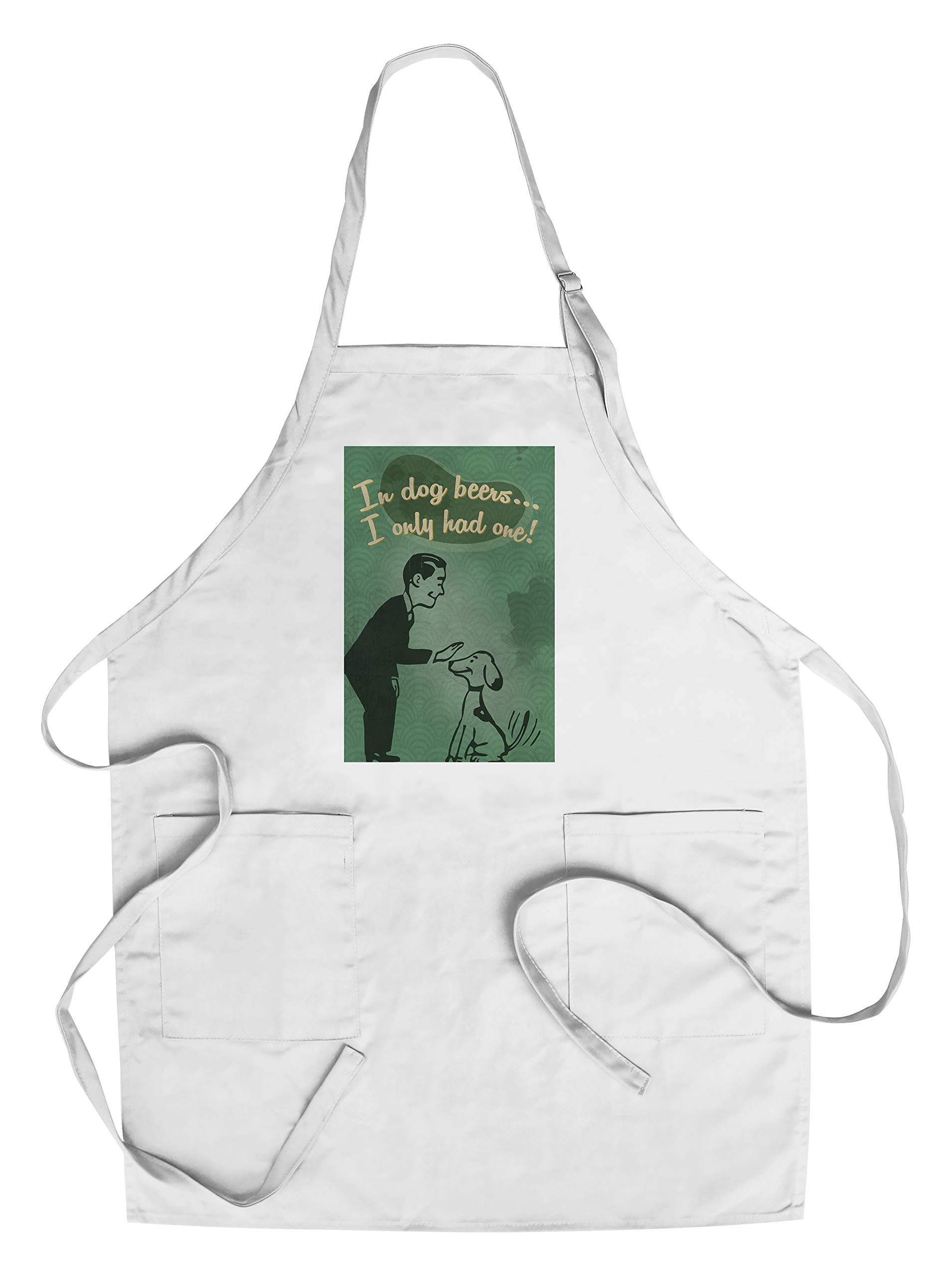 Dog Beer Lover's Cotton Canvas Apron - Unisex Kitchen Cooking Baking Grilling Apron with Pockets - Perfect for BBQ Parties, Home Cooking & Brewing Enthusiasts
