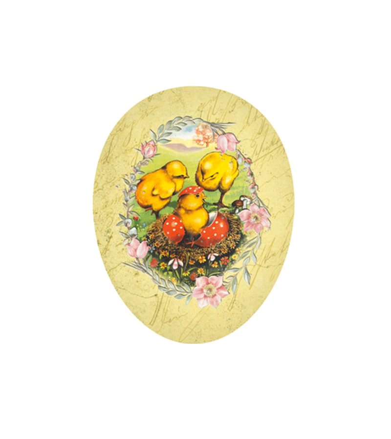 25cm Yellow Chicks Retro Cardboard Easter Eggs - Vintage Style Easter Decorations for Home, Party & Spring Festival Celebrations