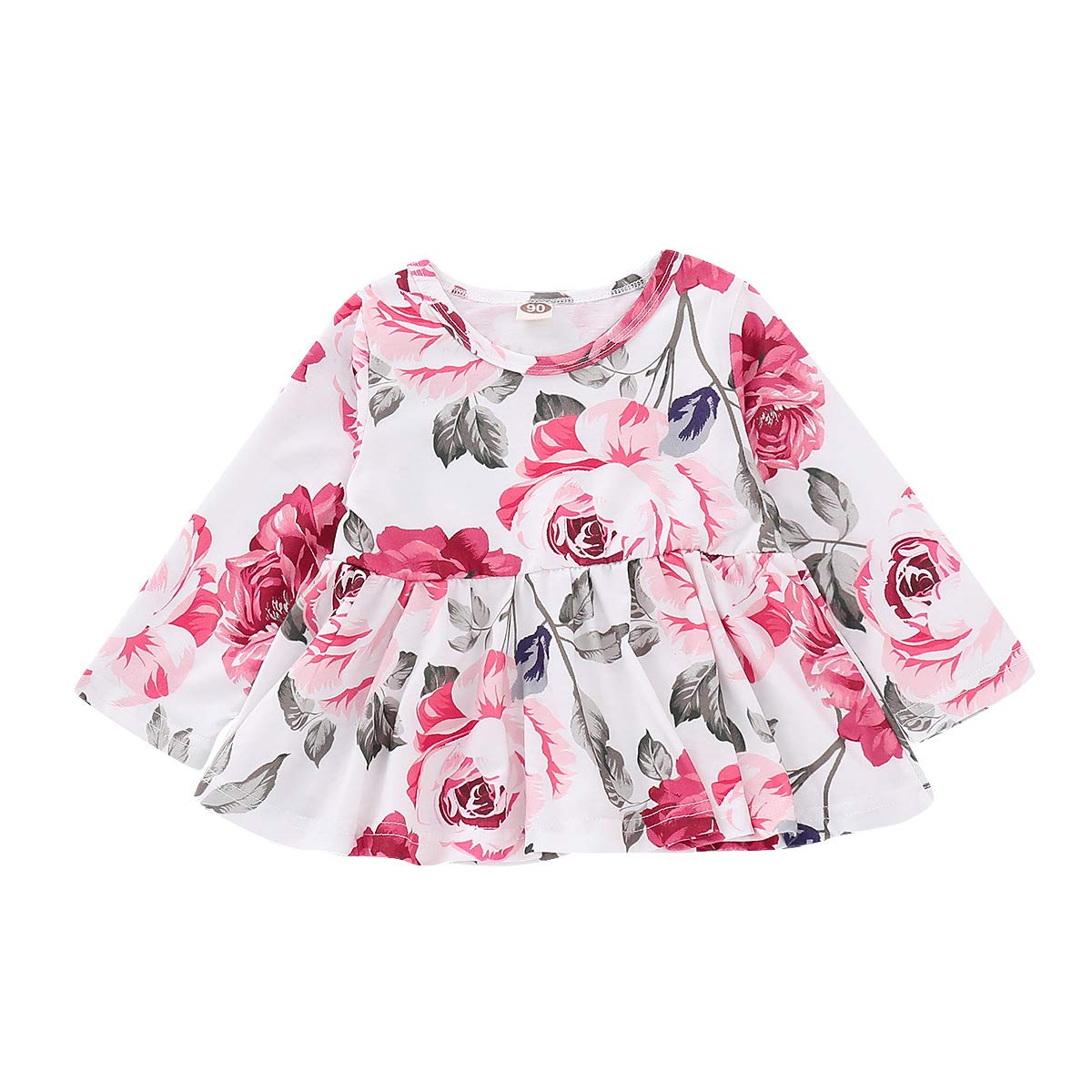 2-Piece Toddler Girl Outfit Set - Floral Ruffle T-Shirt & Ripped Denim Jeans | Cute Casual Playwear for Baby Girls 1-3 Years | Perfect for Playdates, Daycare & Family Photos