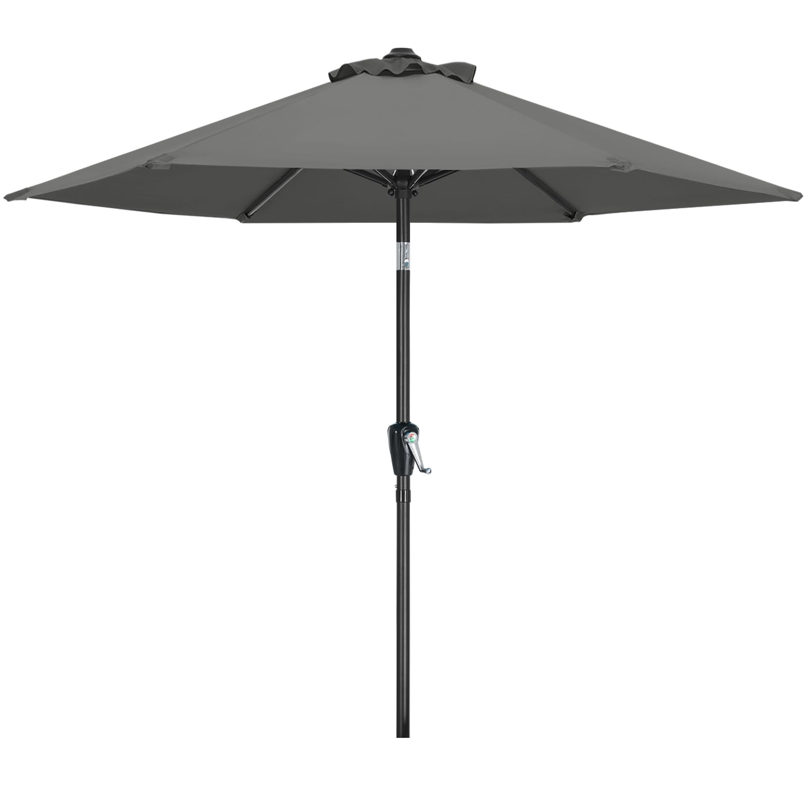 MASTERCANOPY 9ft Dark Gray Outdoor Patio Umbrella with 8 Ribs - Heavy Duty Market Table Umbrella for Restaurants, Cafes, and Backyard BBQs
