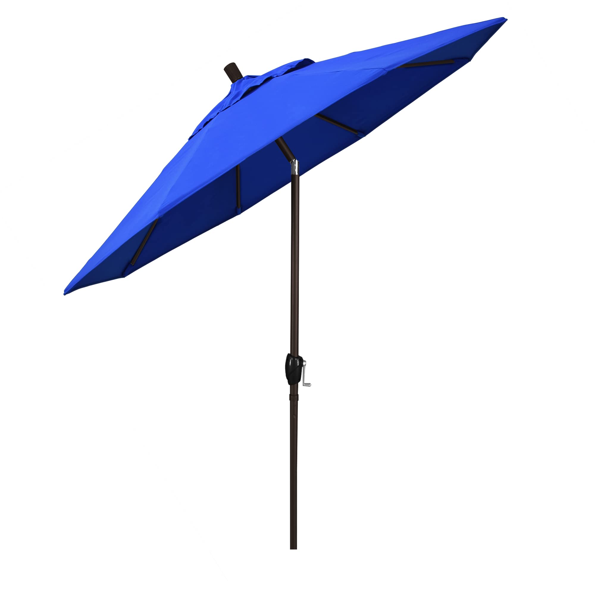 9-Foot Round Aluminum Patio Umbrella with Crank Lift & Push Button Tilt - Bronze Pole & Sunbrella Pacific Blue Canopy - Perfect for Outdoor Dining, Poolside Lounging, and Backyard Shade