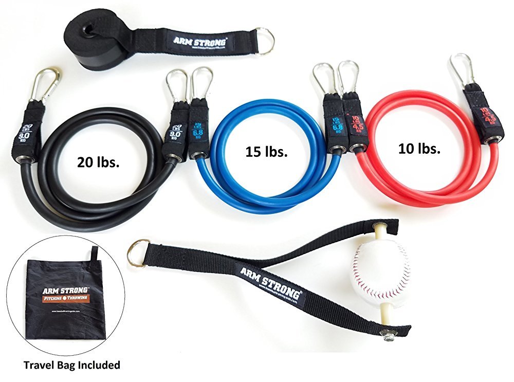 Arm Strong Baseball Exercise Bands for Pitching & Throwing - Resistance Training Bands for Baseball Players, Pitchers & Athletes - Improve Arm Strength & Velocity - Perfect for Baseball Practice, Training & Rehab