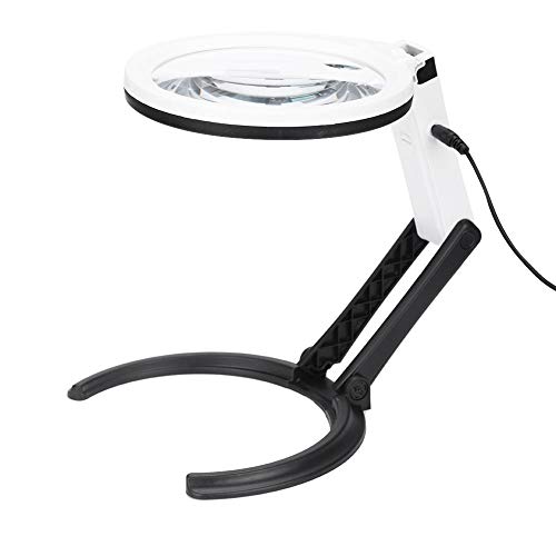 130mm Thick LED Magnifying Glass with Light - Hands-Free Desk Lamp for Reading, Inspection, Soldering & Crafts | Portable Illuminated Magnifier for Hobbyists, Jewelers & Repair Work | Perfect for Detailed Tasks & Low Vision Assistance