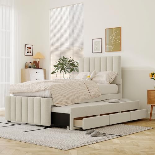 Beige & Drawers & Trundle