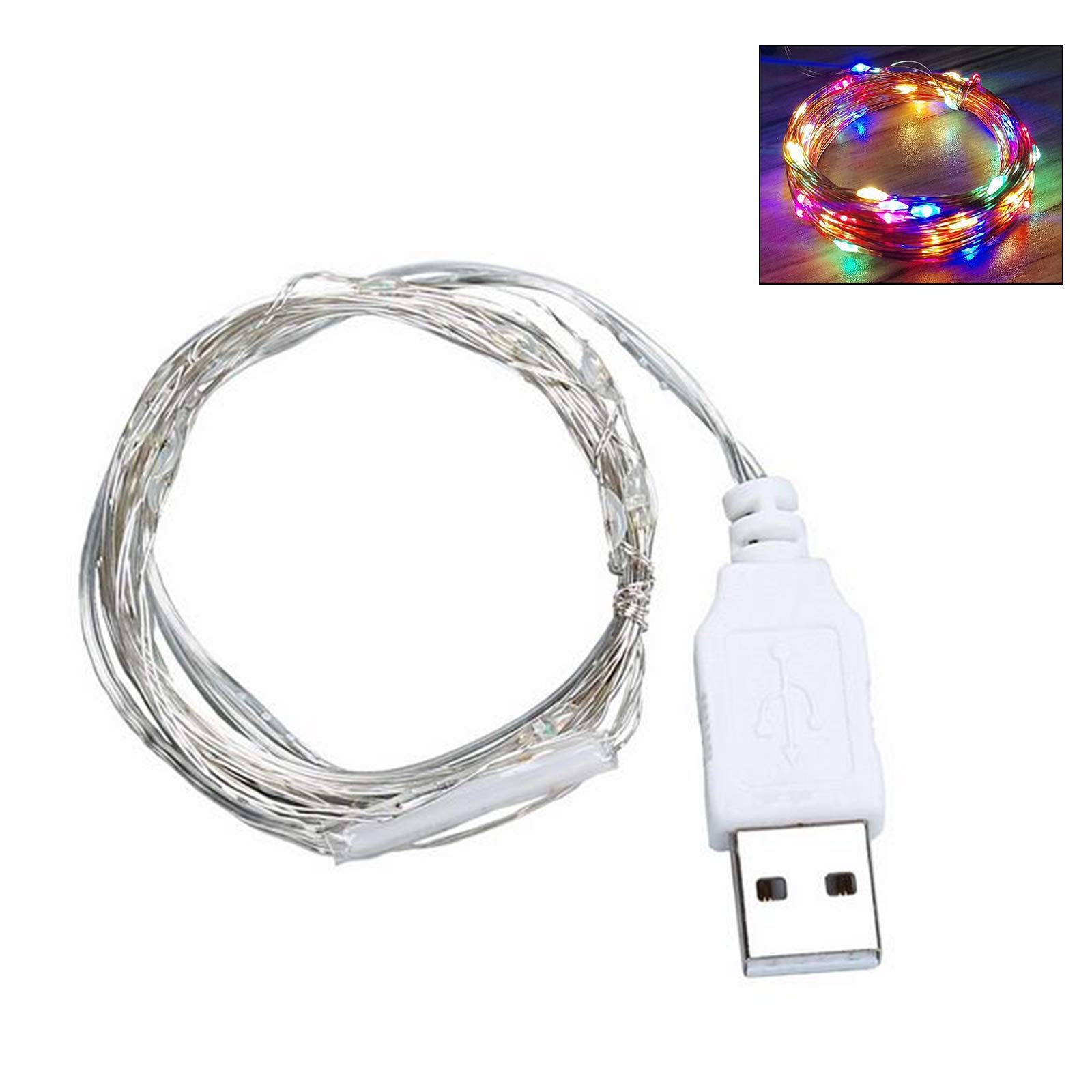 30 LED 9ft USB Fairy String Lights - Silver Wire Christmas Wedding Party Decorations for Indoor Outdoor Home Garden Bedroom Patio Decor