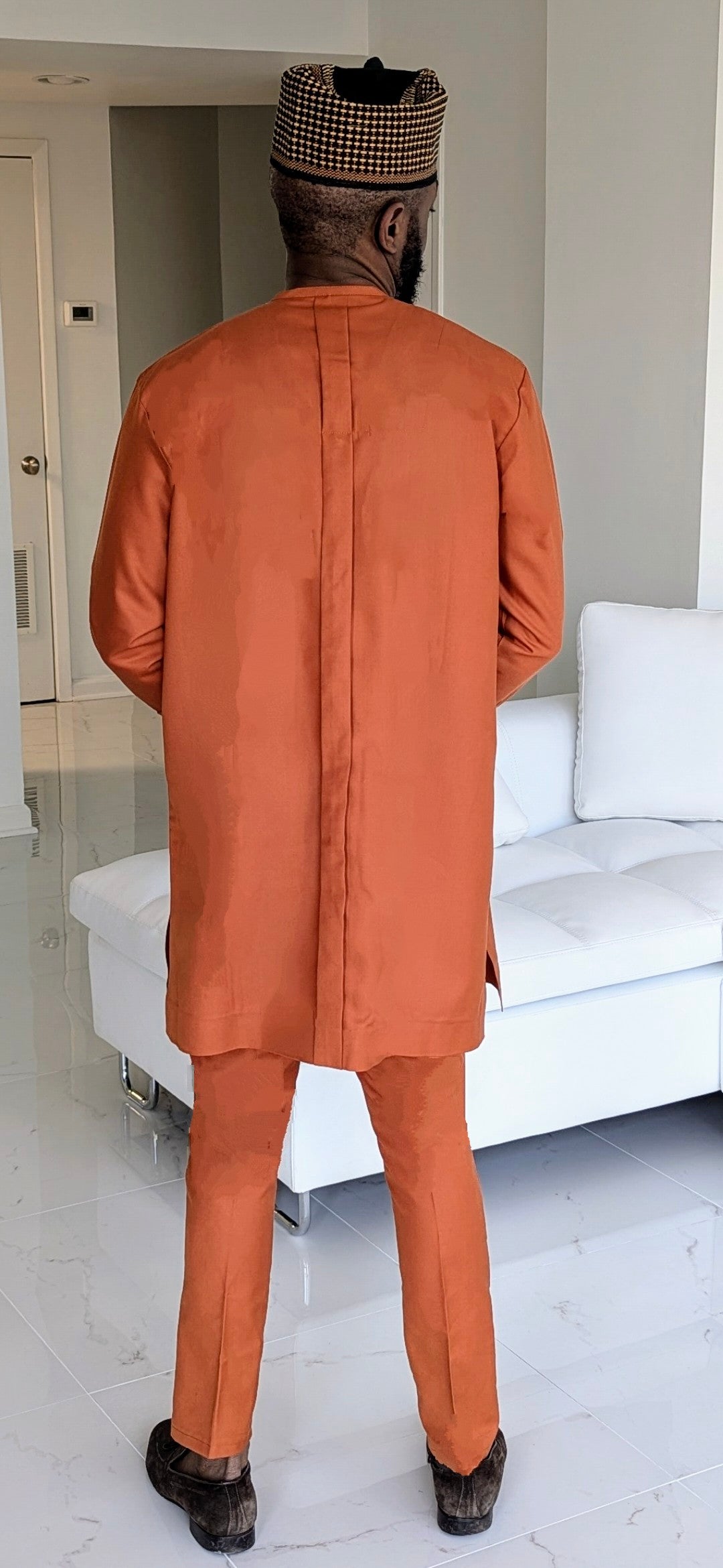 Dupsie's Burnt Orange African Senator Dashiki Suit for Men - Traditional Nigerian Wedding Attire, Cultural Celebration Outfit, African Fashion Costume for Special Occasions