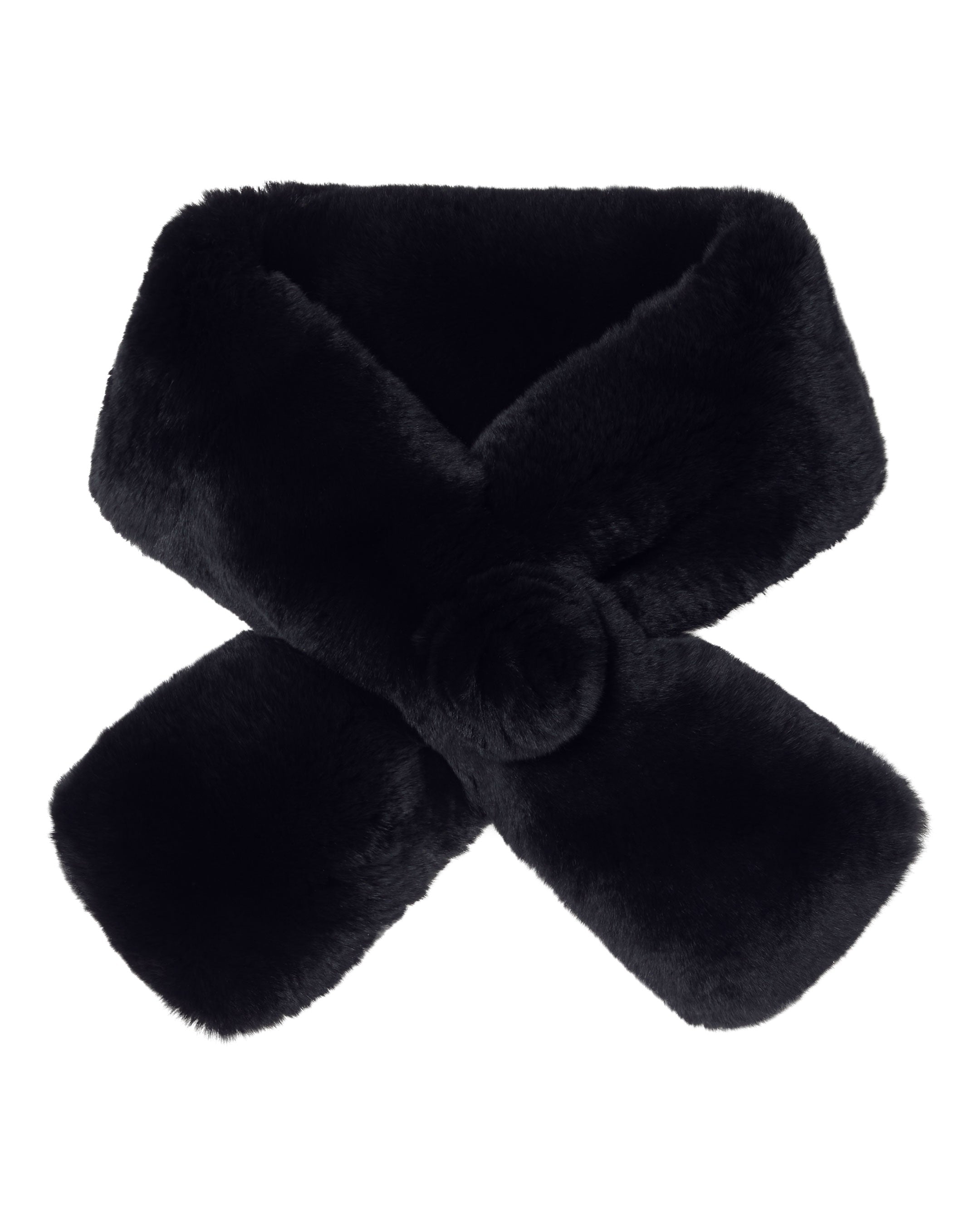Women's Navy Blue Fur Neck Warmer - Soft Winter Scarf for Cold Weather, Outdoor Activities & Fashion Accessory