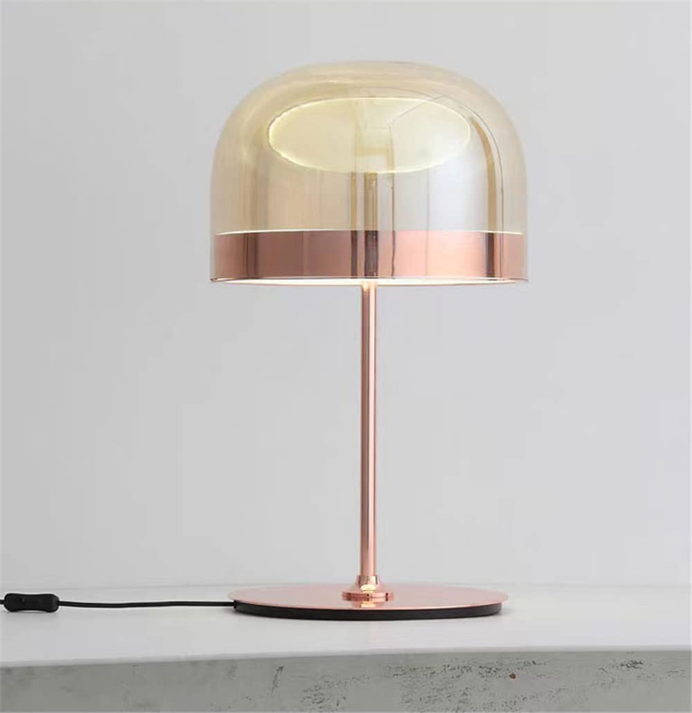 Luxury Black Postmodern Marble Glass Table Lamp - E26/E27 Base Bedside Lamp for Bedroom, Living Room & Study - Elegant Home Office Desk Lighting Decor for Modern Interior Design