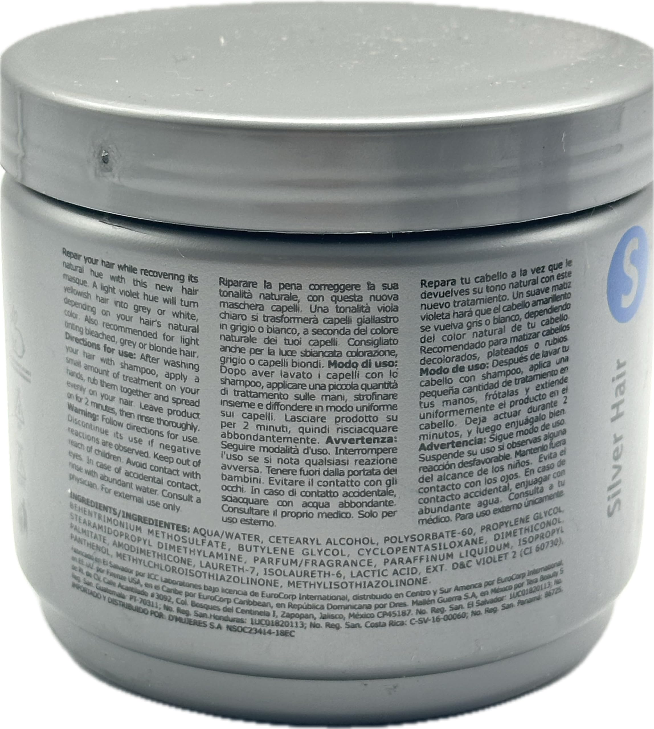 Silver Hair Care Set - Shampoo 10.1 oz, Conditioner 10.1 oz, Hair Mask Treatment 13.5 oz + Protein Spray 10.1 fl oz with Free Lip Gloss 10ml | For Gray & Blonde Hair Maintenance | Salon-Quality At-Home Treatment for Shine & Color Protection