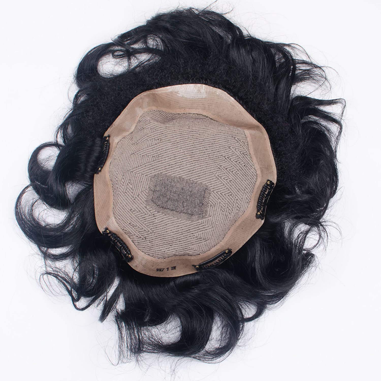 10x8 Black Fully Human Hair Mirage Patch Toupee Wig for Men - No Lace, Free Hair Brush, Tape & Clips - Perfect for Hair Loss, Thinning Hair & Daily Wear