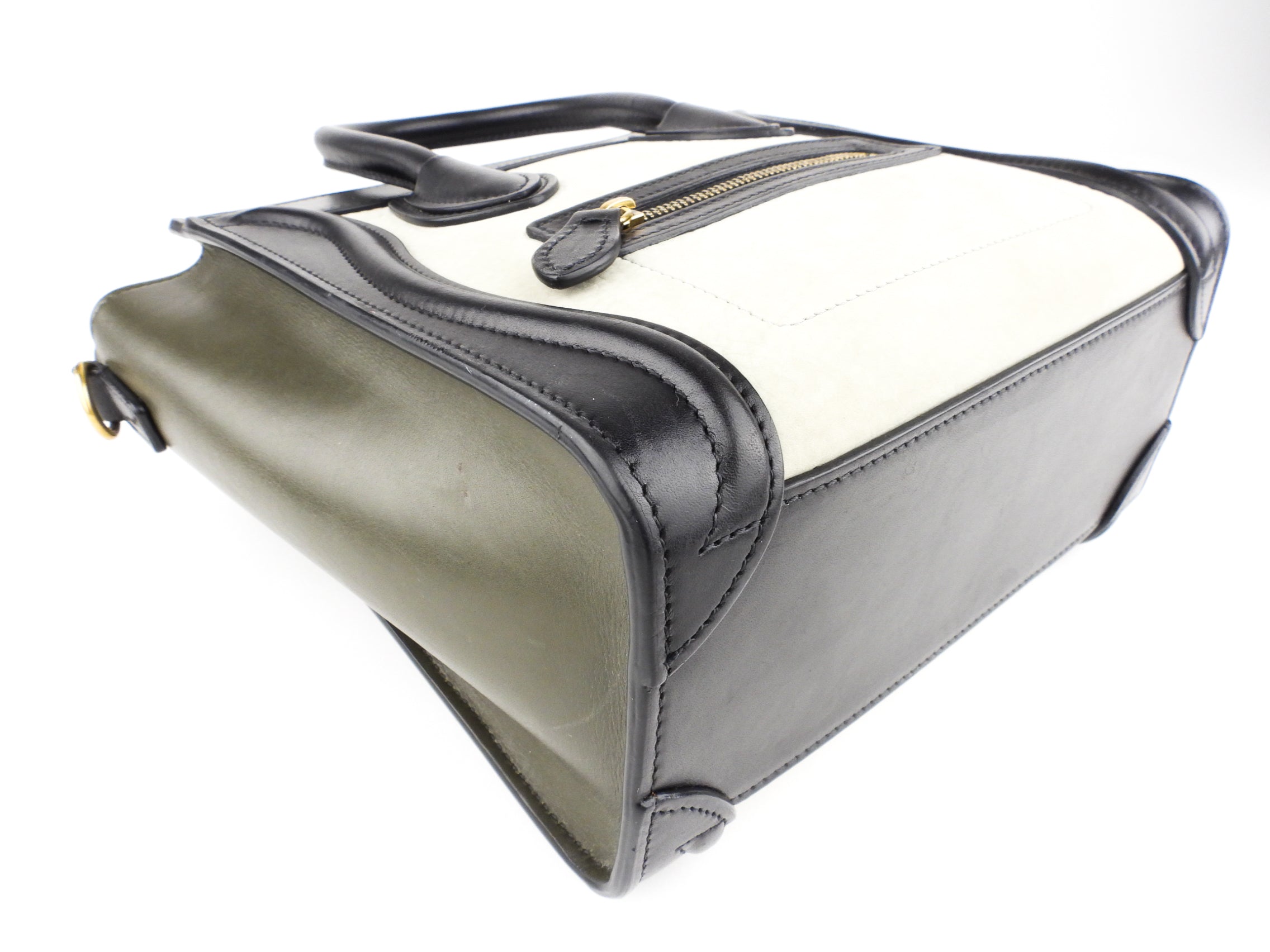 Celine Tri-Color Leather Nano Luggage Two-Way Handbag - Stylish Crossbody & Shoulder Bag for Women | Perfect for Work, Travel & Everyday Use