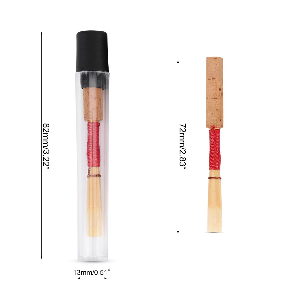Premium Handmade Bamboo Oboe Reeds - Medium Soft Strength (Pack of 5) with Transparent Storage Case | Professional Quality Oboe Accessories for Beginners | Perfect for Practice, Performances & Music Classes
