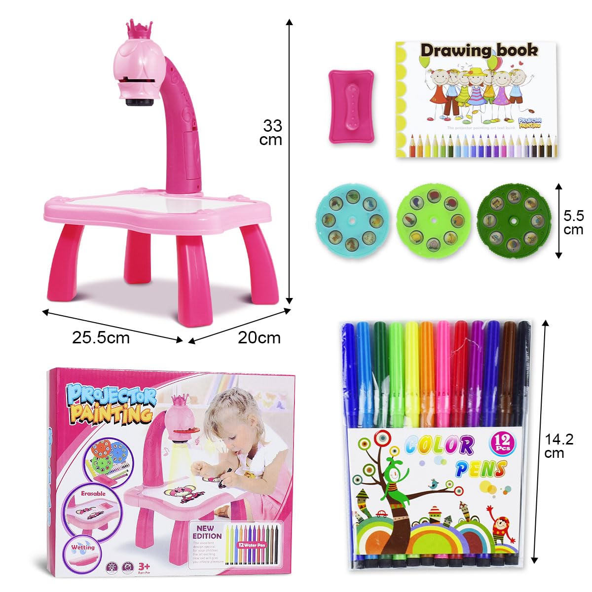 BAKAM Kids Drawing Projector Table - Light & Music Tracing Art Desk for Ages 4-7 | Preschool Learning Toy with Smart Sketch Projector | Perfect Birthday Gift for Girls & Boys | Ideal for Home, Classroom & Creative Play