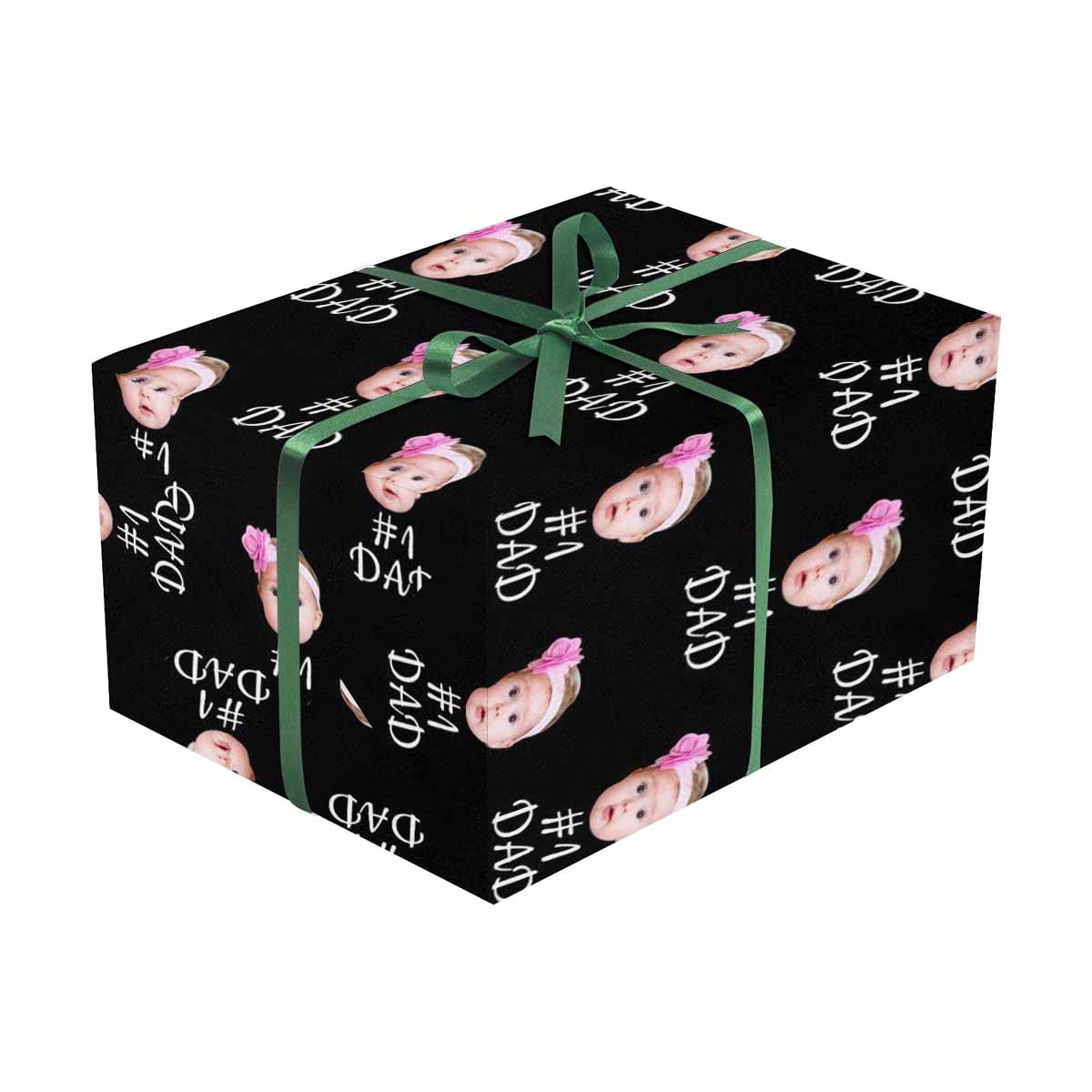 Personalized Dad Wrapping Paper - Custom Father's Day, Birthday & Husband Gift Wrap Roll (58x23 Inches, 3 Rolls) - Perfect for DIY Gift Wrapping, Special Occasions & Surprise Presents from Wife