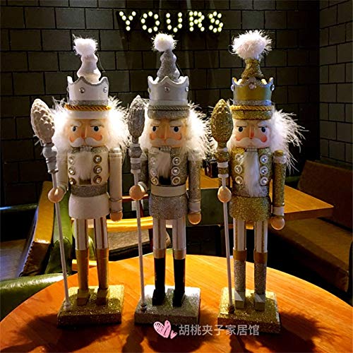 Premium ZAMTAC Nutcracker Puppet Bar Set - Handcrafted Soldier Ornaments for Home & Living Room Decor - Christmas & Holiday Decoration (3-Piece Set, Style D) - Perfect for Festive Parties, Winter Themed Events & Seasonal Home Styling