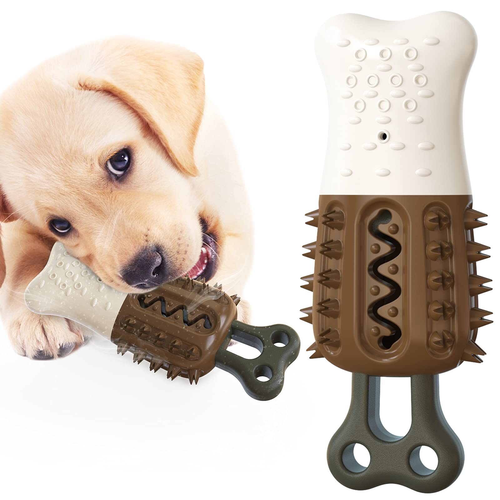 Durable Floatable Dog Chew Toy for Aggressive Chewers - TPR Bite-Resistant Interactive Pet Toy with Teeth Cleaning Benefits, Summer Cooling Ice Stick (Chocolate Color) - Perfect for Water Play, Dental Care & Hot Weather Relief