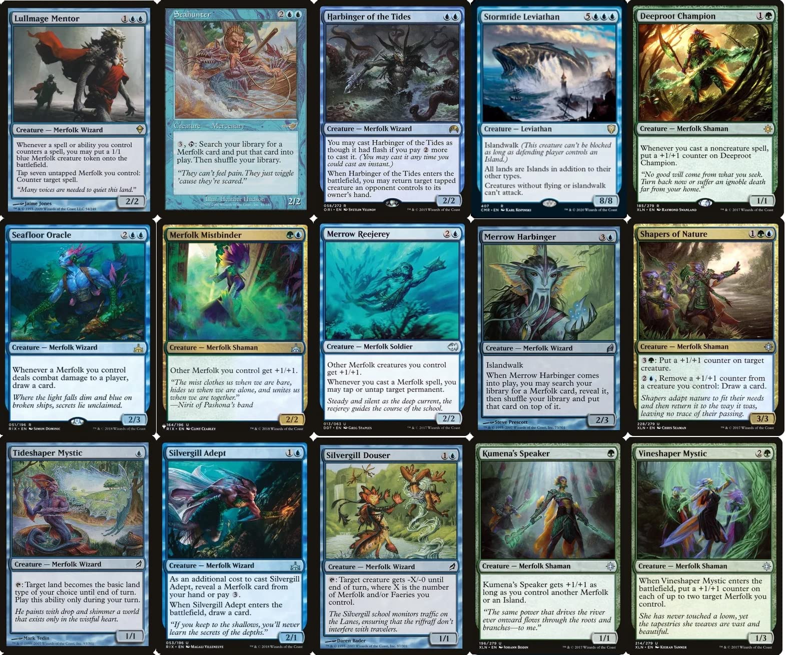 Premium Custom Built Blue/Green Merfolk Commander Deck - 100 Card MTG EDH Deck for Competitive Play & Casual Gaming